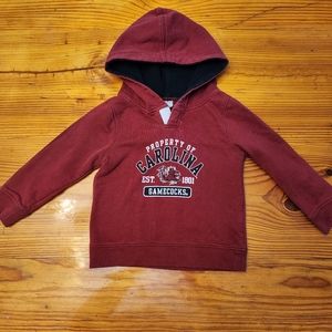 Carolina Gamecocks Toddler Size 2T Hoodie Sweatshirt with Velcro Collar